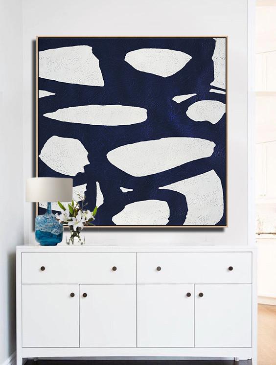 Navy Blue Minimalist Painting #NV151A - Click Image to Close